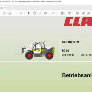 Claas SCORPION 9040 Typ 404-03 Betriebsanleitung - PDF DOWNLOAD (GERMAN)