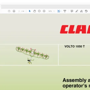 Claas VOLTO 1050 T Assembly and operator's manual - PDF DOWNLOAD