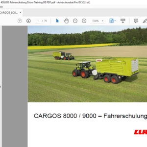 Class CARGOS 8000  9000 Fahrerschulung Manual - PDF DOWNLOAD (GERMAN)