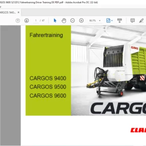 Class CARGOS 9400 CARGOS 9500 CARGOS 9600 Fahrerschulung Manual - PDF DOWNLOAD (GERMAN)
