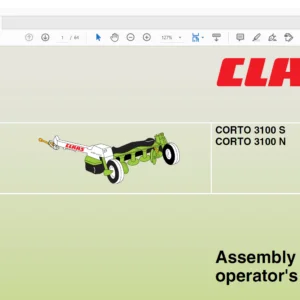 Class CORTO 3100 SCORTO 3100 N Assembly and Operator’s Manual- PDF DOWNLOAD
