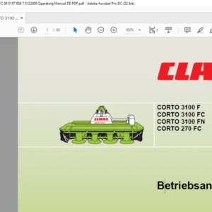 Class CORTO 3100 F 3100 FC 3100 FN 270FC Betriebsanleitung- PDF DOWNLOAD (GERMAN)