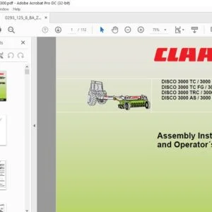 Class DISCO 3050 TC / 3050 TC PLUS DISCO 3050 TC FG / 3050 TC FG PLUS DISCO 3050 TRC / 3050 TRC PLUS DISCO 3050 AS / 3050 AS PLUS Assembly Instructions and Operator’s Manual