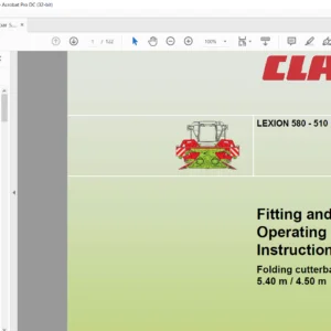 Class Folding cutterbar 5.40 M  4.50 M LEXION 580 - 510 Fitting and Operating Instructions Manual- PDF DOWNLOAD