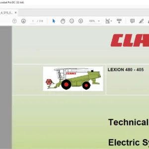 Class LEXION 480 - 405  Technical Systems & Electric Service Manual - PDF DOWNLOAD