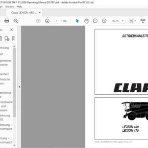 Class LEXION 480 470 Betriebsanleitung- PDF DOWNLOAD