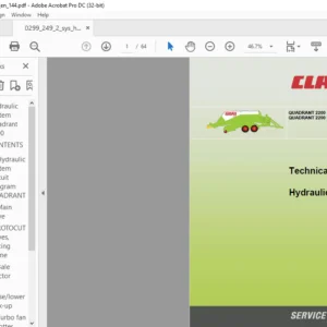 Class QUADRANT 2200 QUADRANT 2200 RC Technical Systems & Hydraulic Service Manual - PDF DOWNLOAD