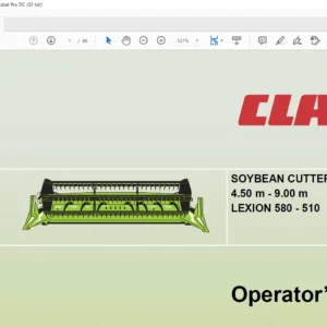 Class SOYBEAN CUTTERBAR 4.50 M- 9.00 M LEXION 580 - 510 Operator’s Manual- PDF DOWNLOAD