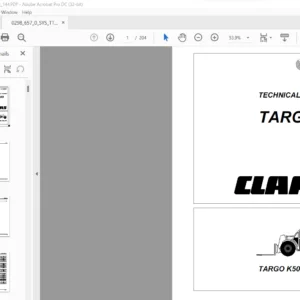 Class TARGO K50 K60 K70 Technical Tranning Manual - PDF DOWNLOAD