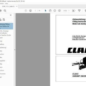 Class VARIANT 260/280 Links-Rechts-Anzeige Anbauanleitung Manual- PDF DOWNLOAD (GERMAN)