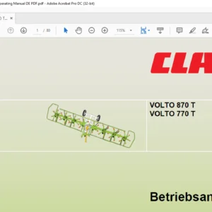 Class VOLTO 870 T VOLTO 770 T Betriebsanleitung - PDF DOWNLOAD (GERMAN)