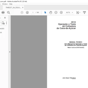 JOHN DEERE 3510 Operacaoe Teste da Colhedora de Cana-de-Acucar MANUAL TECNICO - PDF DOWNLOAD (Portuguese)