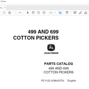 JOHN DEERE 499 & 699 COTTON PICKERS Parts Catalog Manual - PDF DOWNLOAD