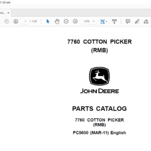 JOHN DEERE 7760 COTTON PICKER Parts Catalog Manual - PDF DOWNLOAD