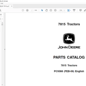 JOHN DEERE 7815 Tractors PARTS CATALOG MANUAL - PDF DOWNLOAD