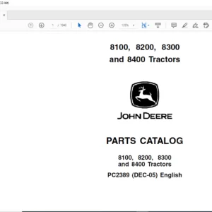 JOHN DEERE 8100 8200 8300 & 8400 Tractors PARTS CATALOG MANUAL - PDF DOWNLOAD