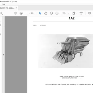 JOHN DEERE 9950 COTTON PICKER Parts Catalog Manual - PDF DOWNLOAD