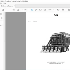 Parts List Manual for John Deere 9986 Cotton Picker PDF Download