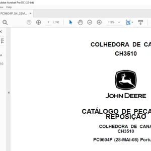 JOHN DEERE COLHEDORA DE CANA CH3510 CATÁLOGO DE PEÇAS DE REPOSIÇÃO - PDF DOWNLOAD
