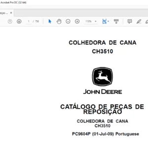 Catálogo de Peças John Deere Colhedora de Cana CH3510 PDF