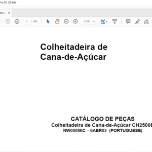 JOHN DEERE Colheitadeira de Cana-de-Açúcar CH2500B CATÁLOGO DE PEÇAS - PDF DOWNLOAD