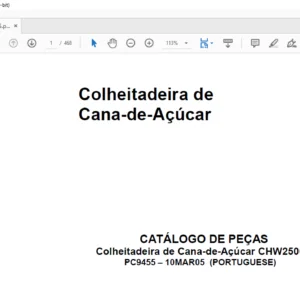 JOHN DEERE Colheitadeira de Cana-de-Açúcar CHW2500B CATÁLOGO DE PEÇAS - PDF DOWNLOAD