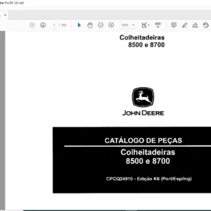 Catálogo de Peças John Deere Colheitadeiras 8500 e 8700 PDF