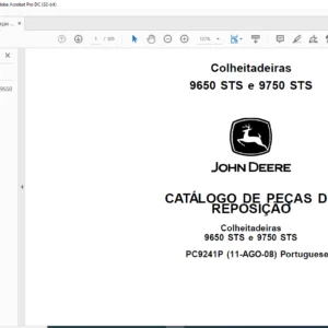 John Deere 9650 STS 9750 STS Colheitadeiras Catalogo de Pecas PDF