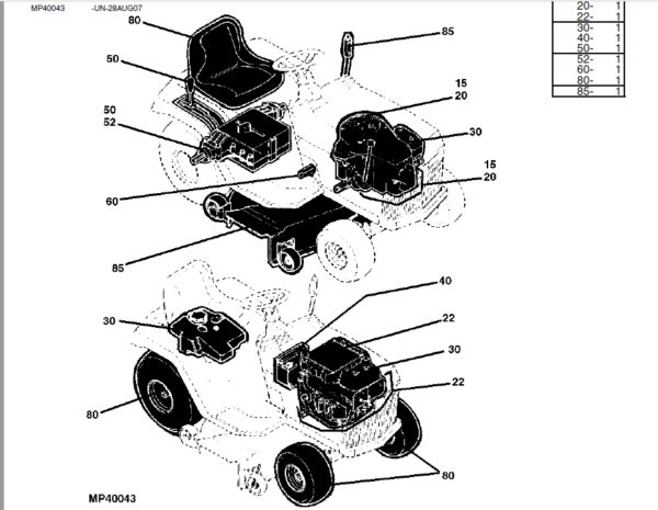 John Deere Lx188 Parts List And Diagram