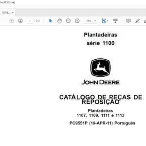 JOHN DEERE Plantadeiras série 1100 CATÁLOGO DE PEÇAS DE REPOSIÇÃO - PDF DOWNLOAD (Português)
