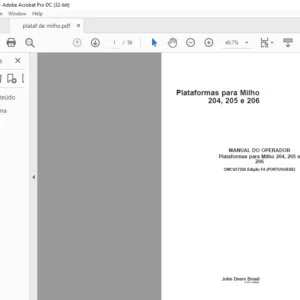 JOHN DEERE Plataformas para Milho 204 205 e 206 MANUAL DO OPERADOR - PDF DOWNLOAD (Portuguese)