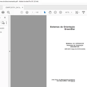 JOHN DEERE Sistemas de Orientacao GreenStar MANUAL DO OPERADOR - PDF DOWNLOAD (Portuguese)