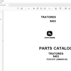 JOHN DEERE TRATORES 5403 PARTS CATALOG MANUAL - PDF DOWNLOAD