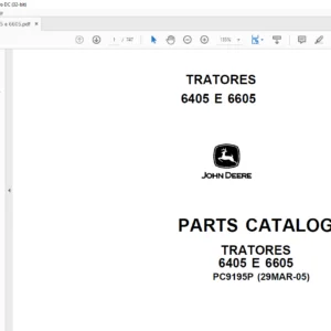 JOHN DEERE TRATORES 6405 E 6605 PARTS CATALOG MANUAL - PDF DOWNLOAD