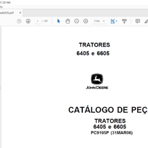 JOHN DEERE TRATORES 6405 e 6605 CATÁLOGO DE PEÇAS - PDF DOWNLOAD (Portuguese)