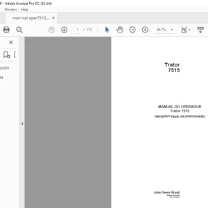 JOHN DEERE Trator 7515 MANUAL DO OPERADOR - PDF DOWNLOAD (Portuguese)