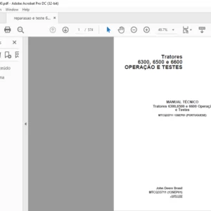 JOHN DEERE Tratores 6300 6500 e 6600 OPERACAO E TESTES MANUAL TECNICO - PDF DOWNLOAD (Portuguese)