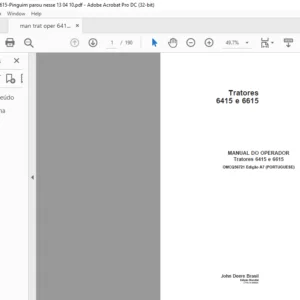 JOHN DEERE Tratores 6415 e 6615 MANUAL DO OPERADOR - PDF DOWNLOAD (Portuguese)