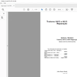 JOHN DEERE Tratores 6415 e 6615 Reparacao MANUAL TECNICO - PDF DOWNLOAD (Portuguese)