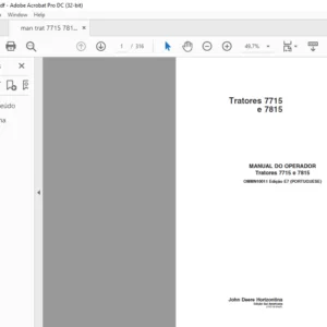 JOHN DEERE Tratores 7715 e 7815 MANUAL DO OPERADOR - PDF DOWNLOAD (Portuguese)