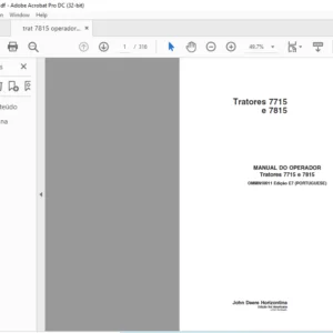 JOHN DEERE Tratores 7715 e 7815 MANUAL DO OPERADOR - PDF DOWNLOAD (Portuguese)