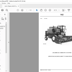 John Deere 4420 COMBINE WITH 215 PLATFORM Parts Catalog Manual - PDF DOWNLOAD
