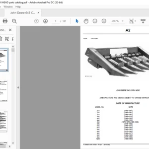 John Deere 643 CORN HEAD Parts Catalog Manual - PDF DOWNLOAD