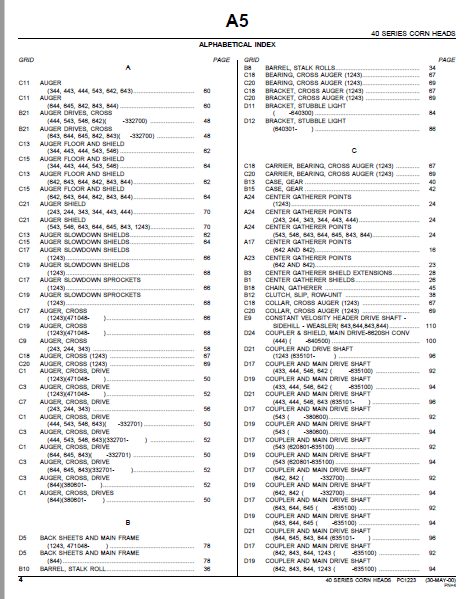 John Deere 643 CORN HEAD Parts Catalog Manual - PDF DOWNLOAD ...