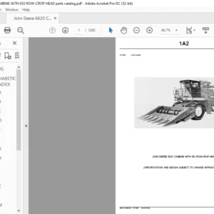 John Deere 6620 COMBINE WITH 653 ROW-CROP HEAD Parts Catalog Manual - PDF DOWNLOAD