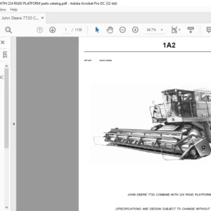 John Deere 7720 COMBINE WITH 224 RIGID PLATFORM Parts Catalog Manual - PDF DOWNLOAD