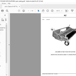 John Deere 914P’ BELT PICKUP WITH PLATFORM Parts Catalog Manual - PDF DOWNLOAD