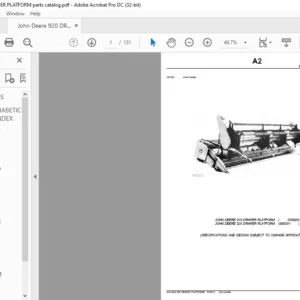 John Deere 918 & 920 DRAPER PLATFORM Parts Catalog Manual - PDF DOWNLOAD