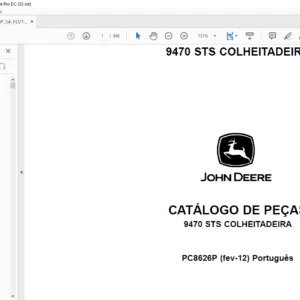 John Deere 9470 STS COLHEITADEIRA CATÁLOGO DE PEÇAS - PDF DOWNLOAD
