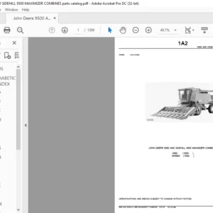 John Deere 9500 & SIDEHILL 9500 MAXIMIZER COMBINES Parts Catalog Manual - PDF DOWNLOAD